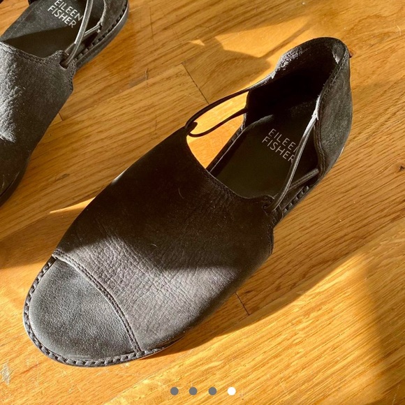 Eileen Fisher Spell Open-Toe Flat in Tumbled Nubuck - Picture 4 of 4